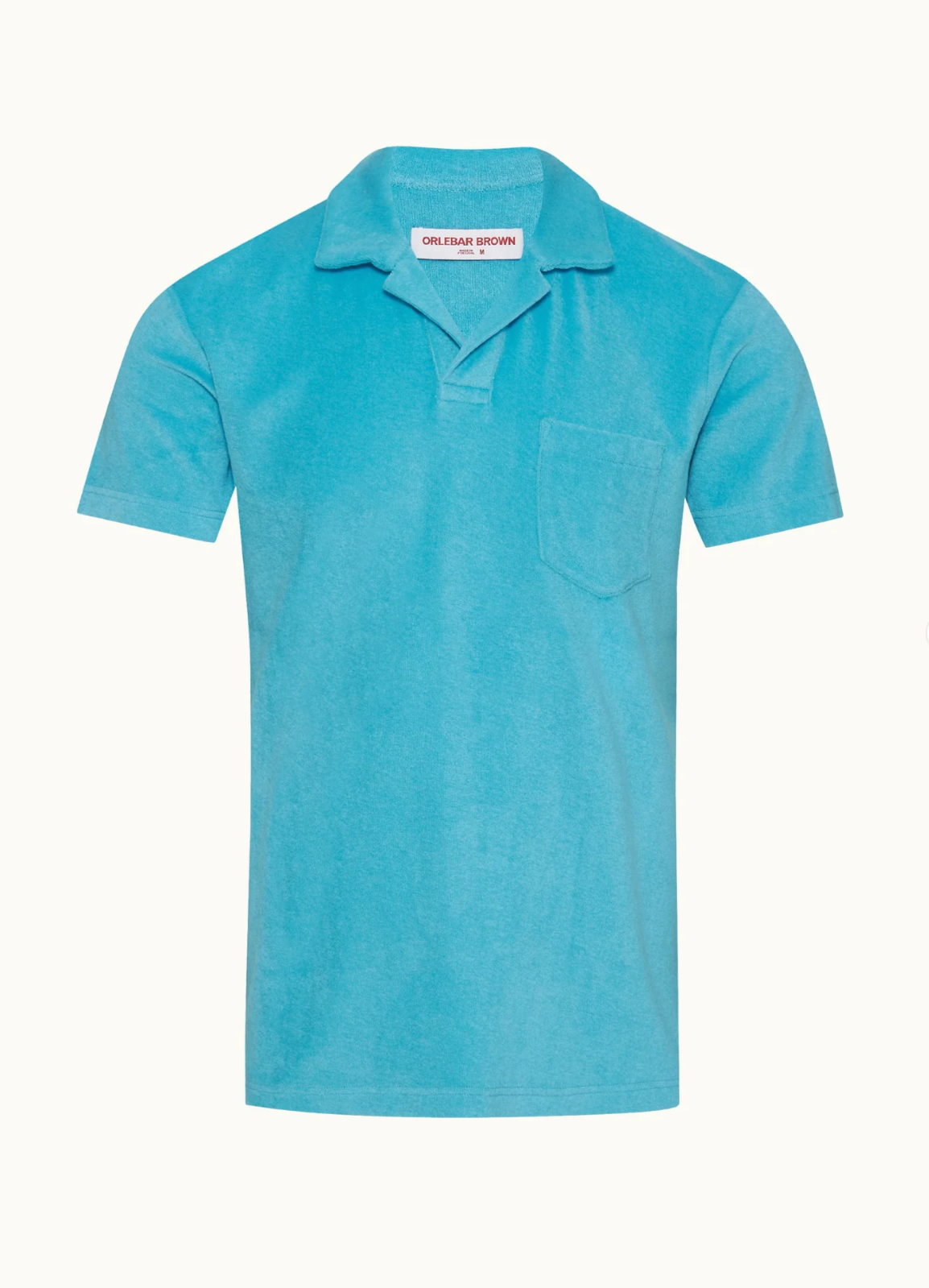 ORLEBAR BROWN Terry Towelling Polo-Aqua Blue
