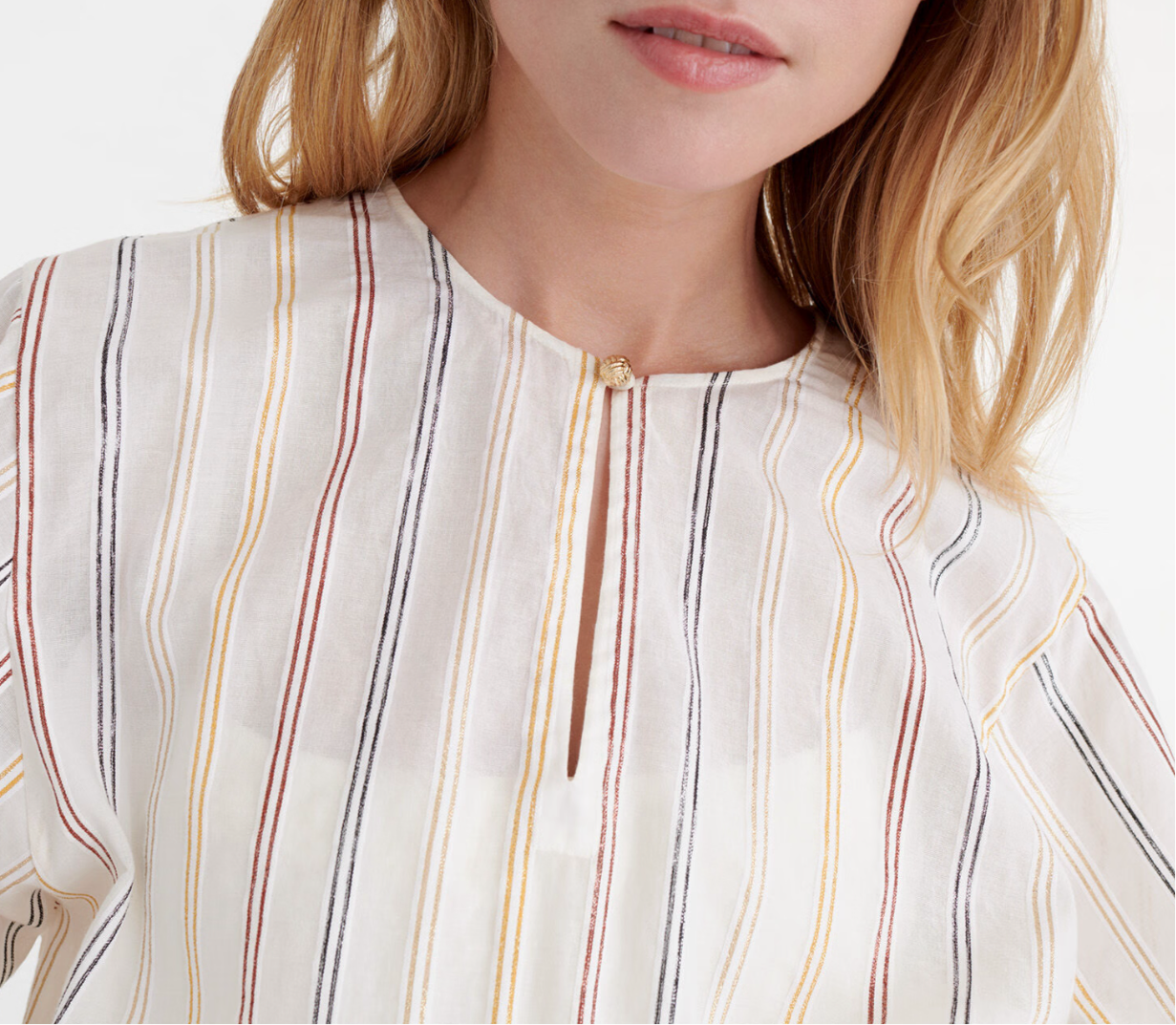 ERES Eldorado Striped puff-sleeve blouse