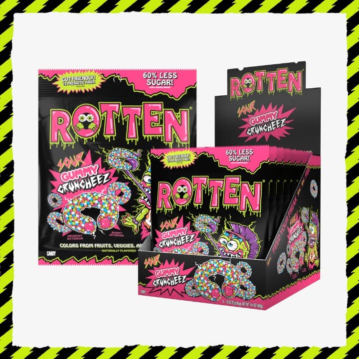 Rotten Candy - NEW Sour Gummy Cruncheez 1.8oz - 8 Pack