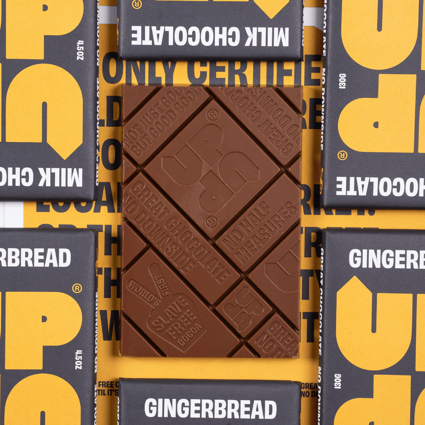 UP-UP Chocolate - Gingerbread Milk Chocolate Bar 130G/4.6OZ