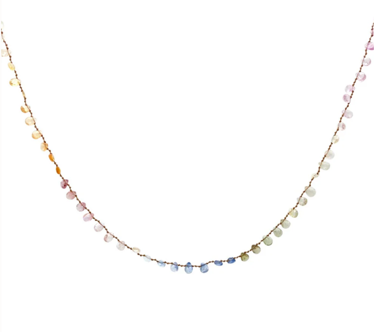 Amalia Ali'i Necklace Pastel Sapphires and Gold Ali'i-25