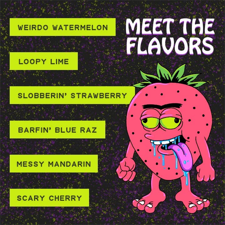 Rotten Candy - NEW Sour Gummy Cruncheez 1.8oz - 8 Pack