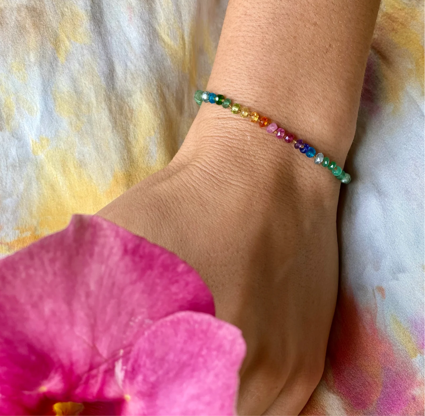 Amalia Zambian Emerald Rainbow Bracelet-47