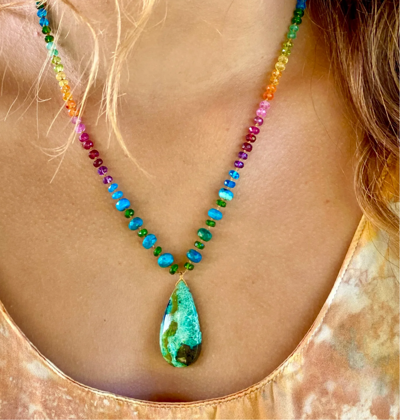 Amalia Mana Necklace Turquoise & Amazonite Rainbow Mana-24