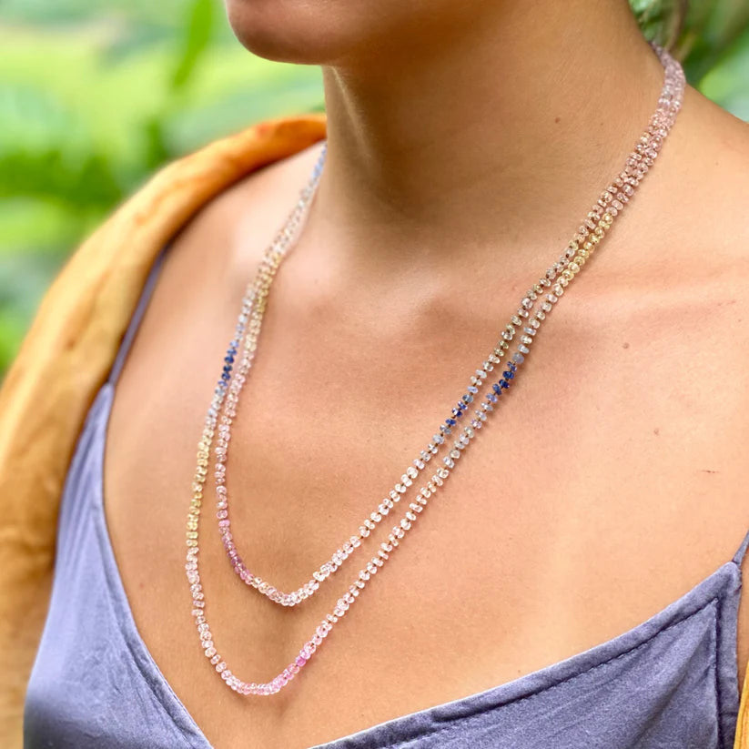 Amalia Lei Necklace Pastel Sapphire Rainbow Long Lei-34/35