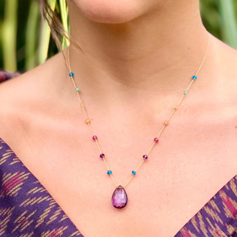 Amalia Rainbow Drops Necklace