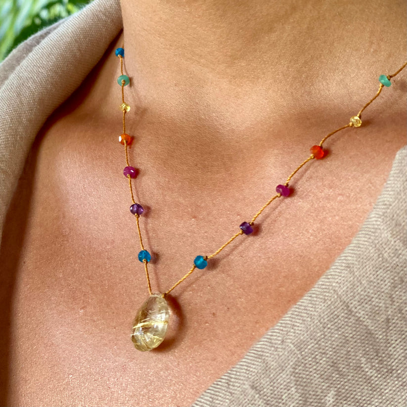 Amalia Rainbow Drops Necklace