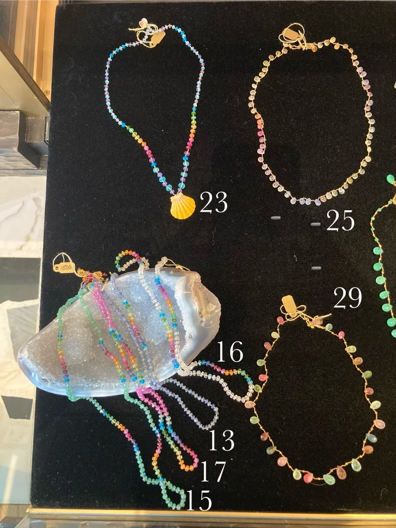 Amalia Ali'i Necklace Pastel Sapphires and Gold Ali'i-25