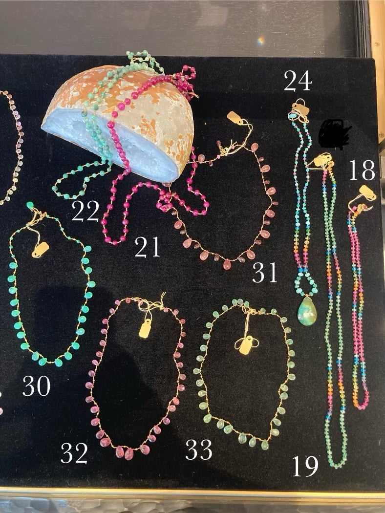 Amalia Ali'i Necklace Pastel Sapphires and Gold Ali'i-25