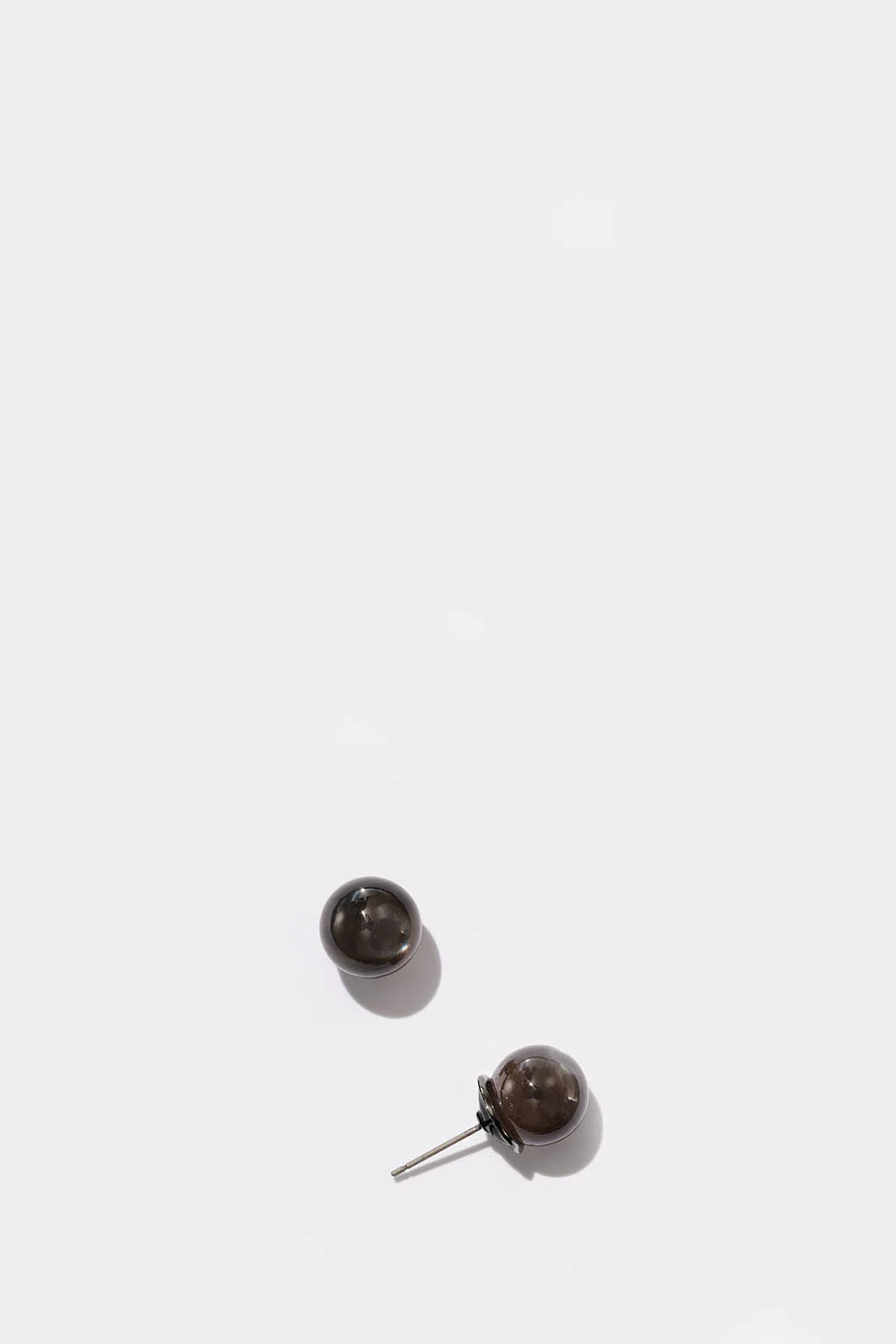 Nak Armstrong Earrings Large Push Pin Studs: Black Sheen Moonstone