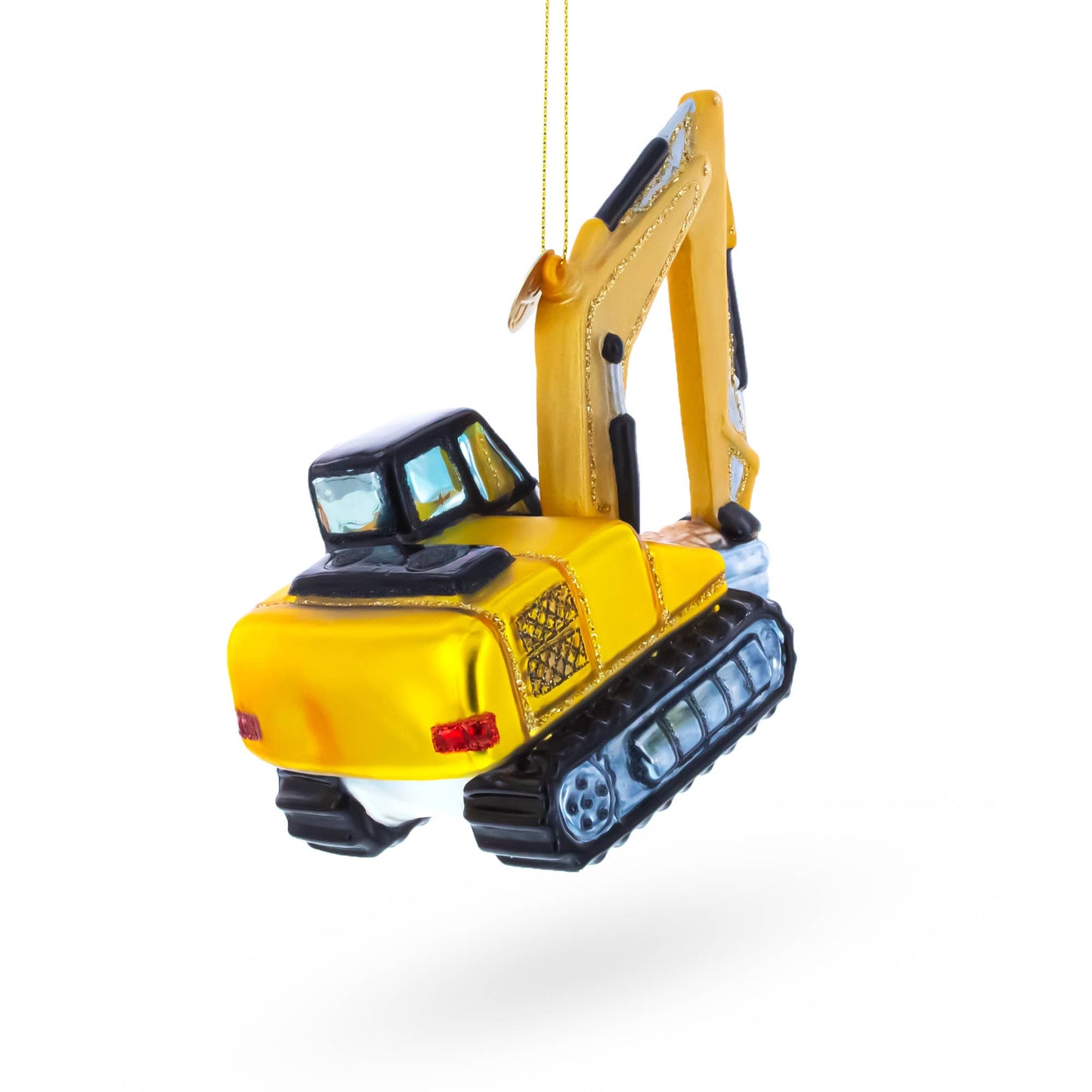 BestPysanky - Yellow Glossy Excavator Glass Ornament