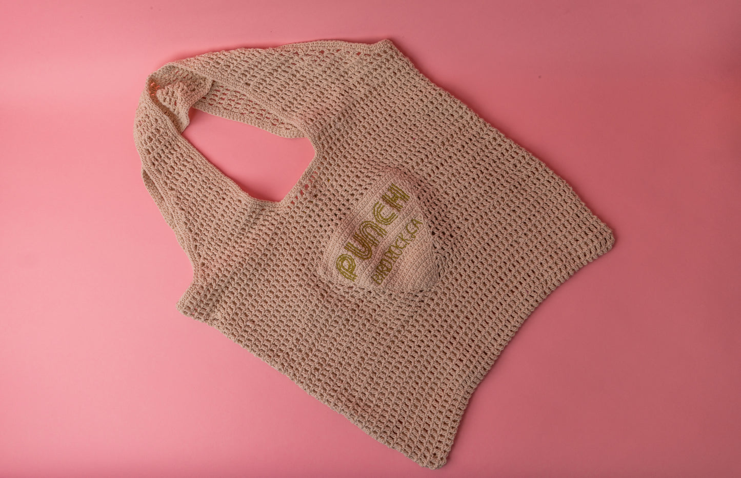 Tropical Punch "Punch" Crochet Bag-Cream