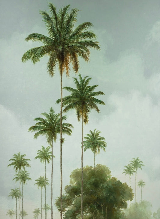 Tropical Punch woven Mongolian Cashmere Blanket-Eloin Rivera Jungle Palm