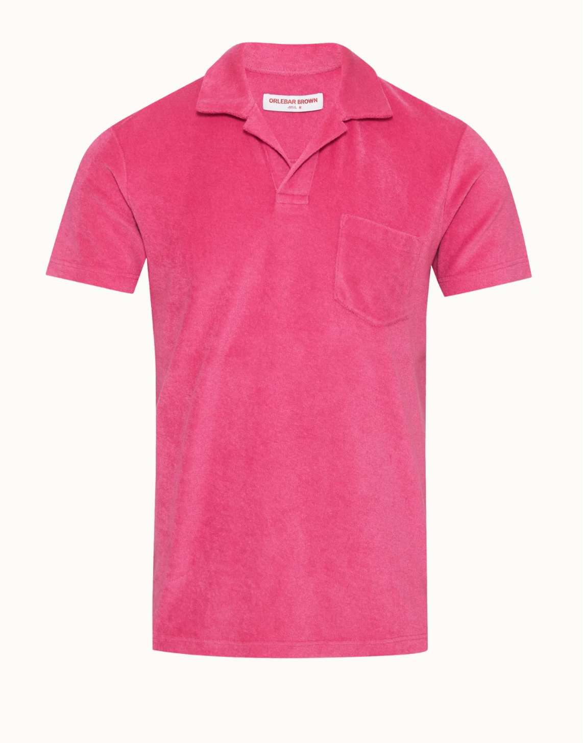 ORLEBAR BROWN Terry Towelling Polo-Sunset Pink