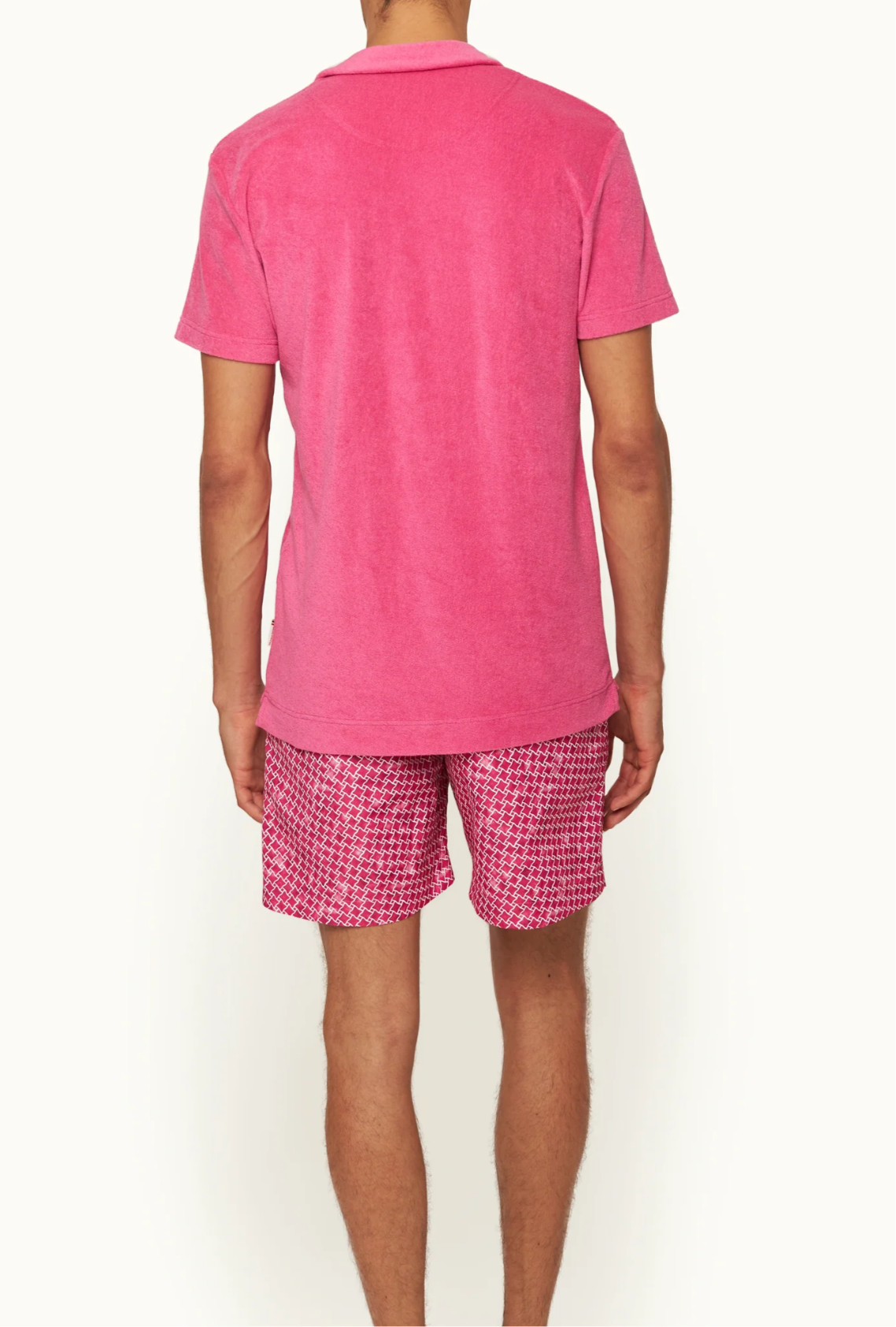 ORLEBAR BROWN Terry Towelling Polo-Sunset Pink