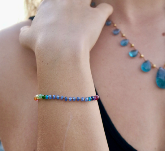 Amalia Blue Sapphire Rainbow Bracelet-48/49