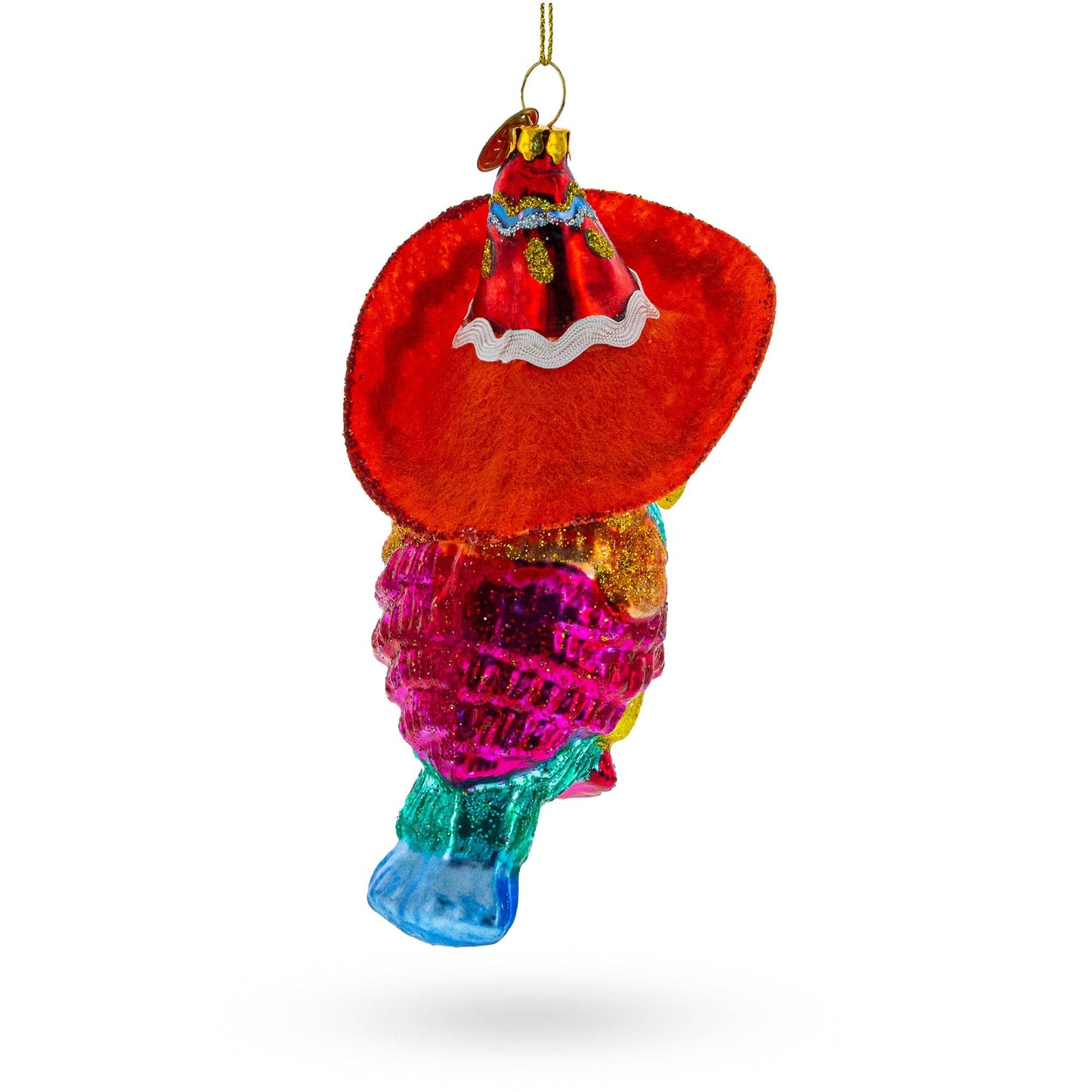 BestPysanky - Tropical Toucan in a Sombrero Hat Blown Glass Ornament