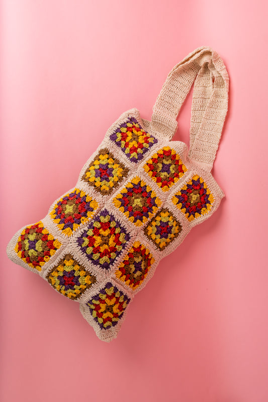 Tropical Punch Crochet Bag - Granny Square