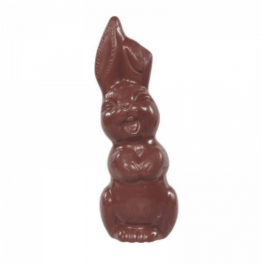 Belgium's Chocolate Source - Organic Milk Chocolate Laughing Bunny 7" Tall in cello bag