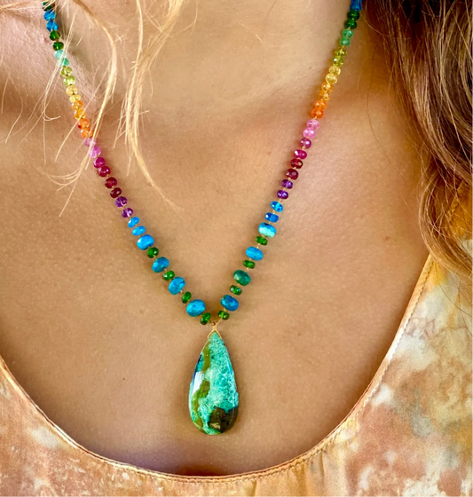 Amalia Mana Necklace Turquoise & Amazonite Rainbow Mana-24