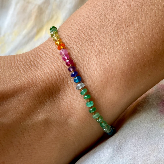 Amalia Zambian Emerald Rainbow Bracelet-47