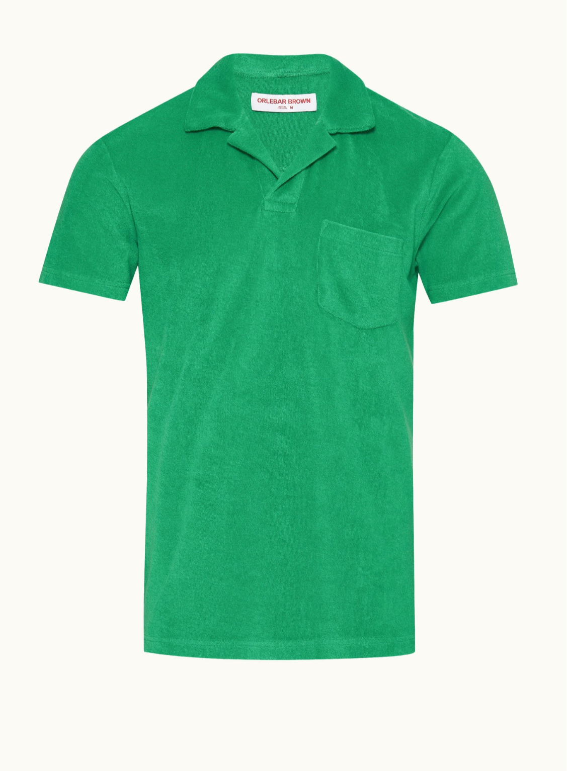 ORLEBAR BROWN Terry Towelling Polo-Caddie Green