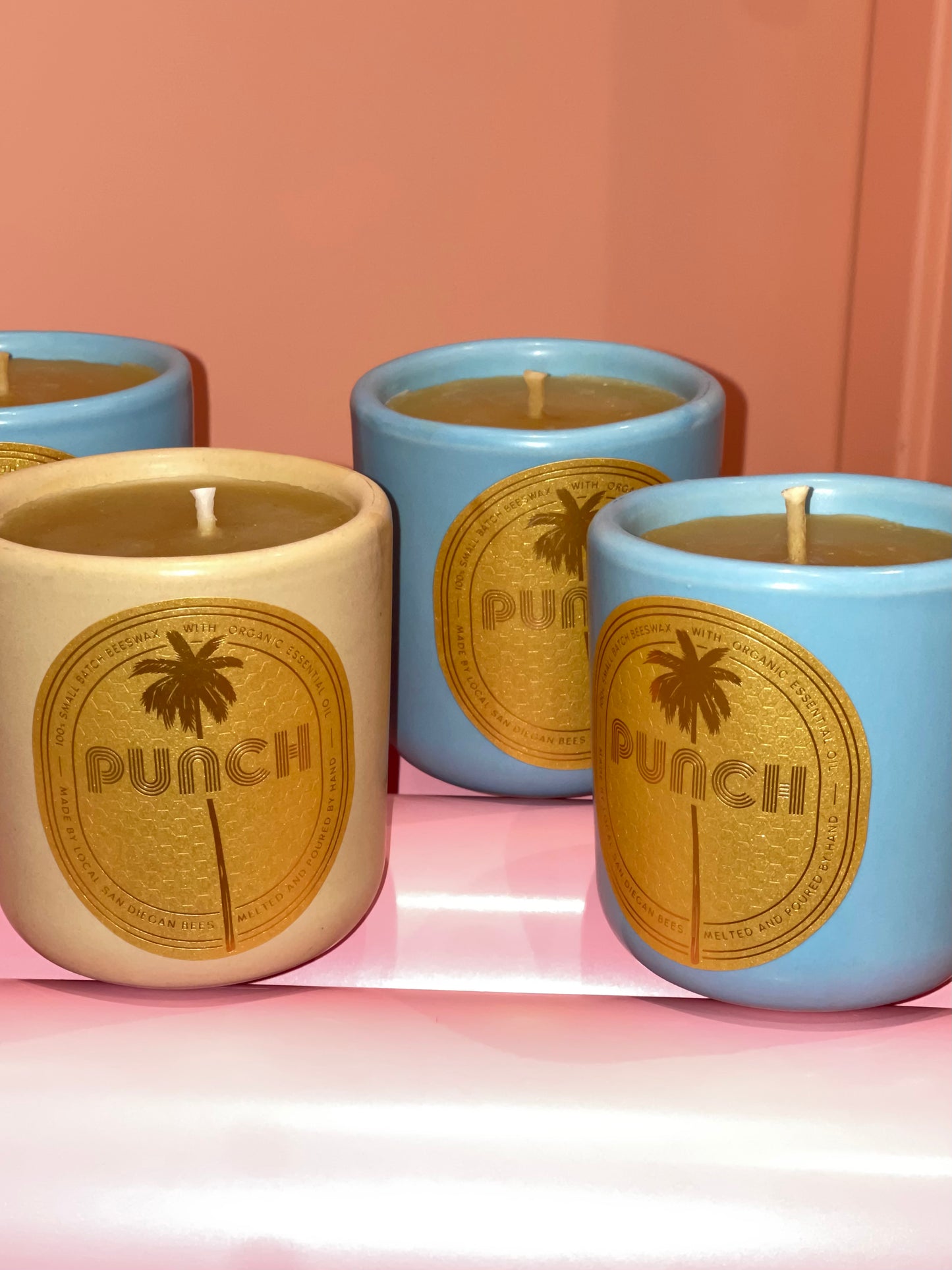 Tropical Punch handmade 100% Beeswax Candle