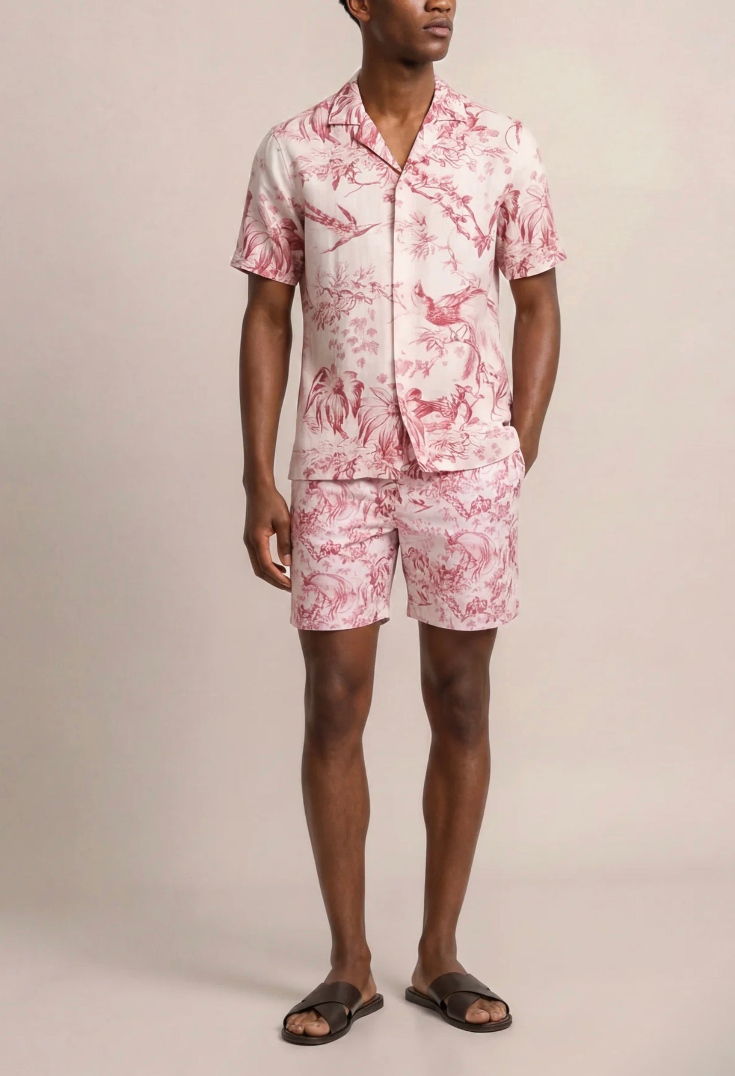 Orlebar Brown CORAL MAITAN LINEN SHIRT