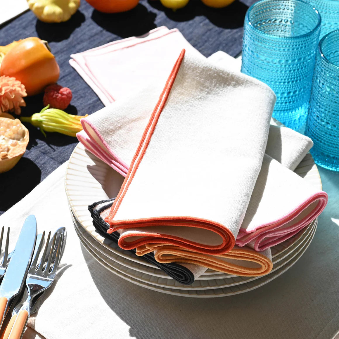 Atelier Saucier Napkins Rainbow Burlap (Set of 4)