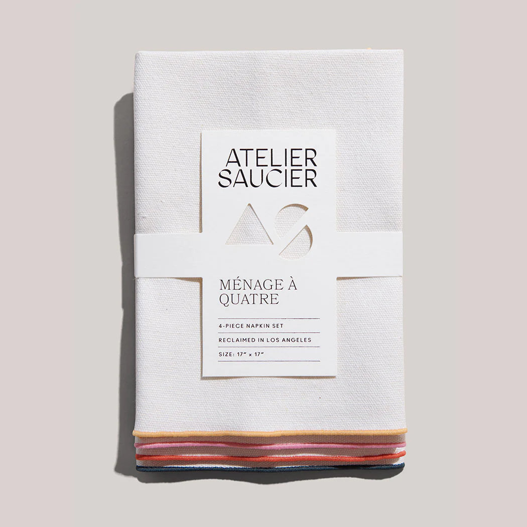 Atelier Saucier Napkins Rainbow Burlap (Set of 4)