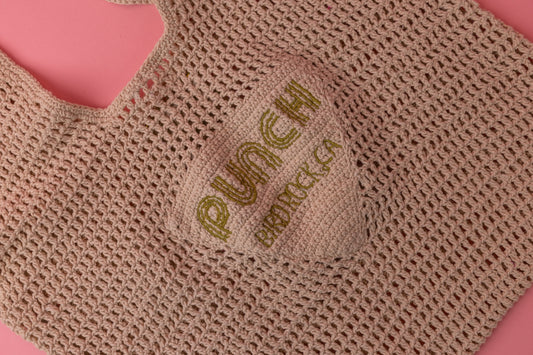 Tropical Punch "Punch" Crochet Bag-Cream