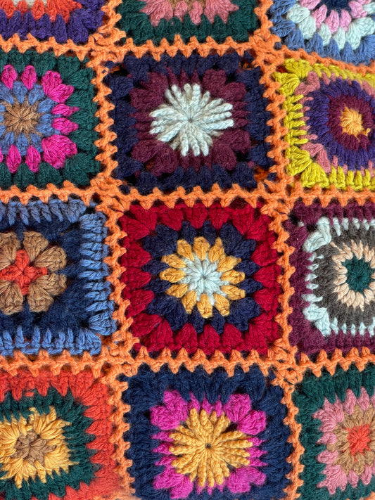 Tropical Punch Mongolian Cashmere Crochet Blanket